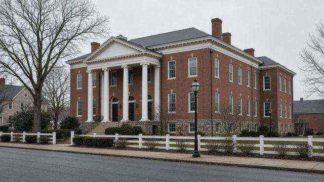 Talbot County Courthouse south wing and Washington Street entrance in Easton