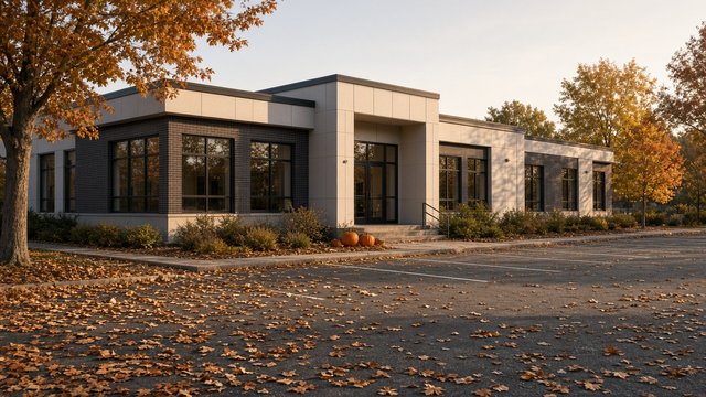 Talbot County Community Center exterior along Ocean Gateway in autumn