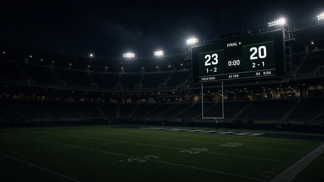 NFL scoreboard after a late field goal decides a Thursday night game