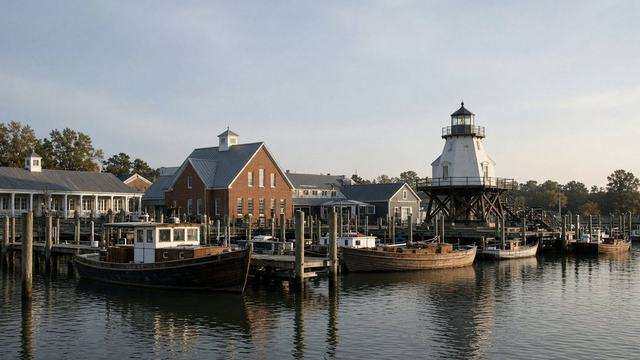 Chesapeake Bay Maritime Museum waterfront campus in St. Michaels