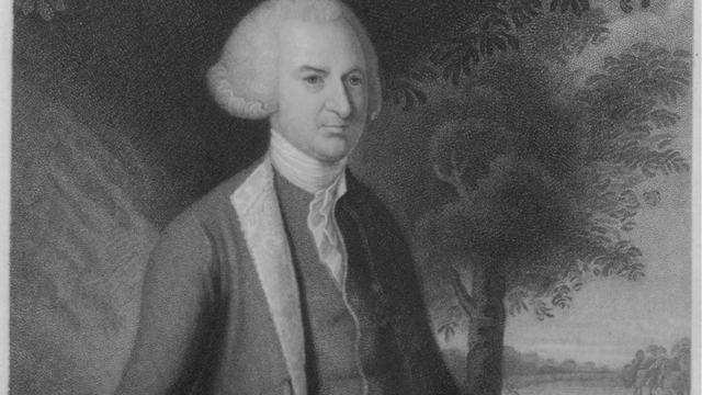 John Dickinson, engraving after Charles Willson Peale's 1770 portrait. Not a photograph; he died in 1808.