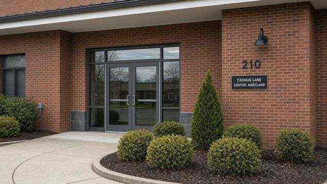 Talbot County Health Department entrance on Cadmus Lane in Easton