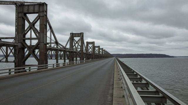 Chesapeake Bay Bridge spans from the Eastern Shore approach