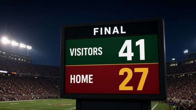 Oregon and USC college football scoreboard graphic