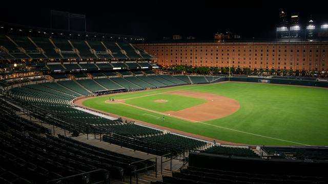 Night baseball at Oriole Park at Camden Yards