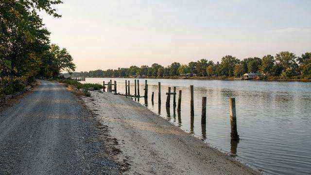 Oxford waterfront Strand roadway and beach access near the Tred Avon River