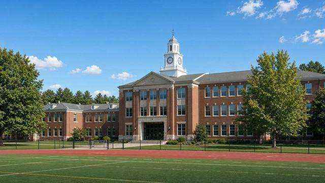 Easton High School exterior on a clear day