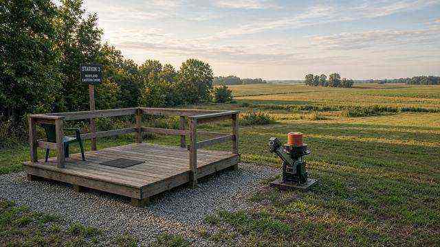 Outdoor sporting-clays course along Maryland Eastern Shore farmland