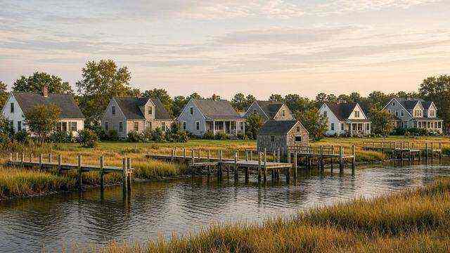 Waterfront residential lots across a Talbot County creek