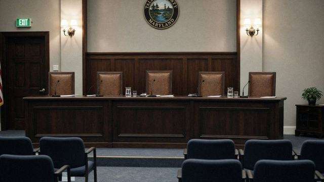 Empty council table after a tied referral