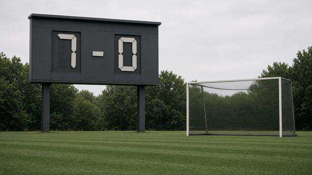 High school field hockey scoreboard after a weekday road match