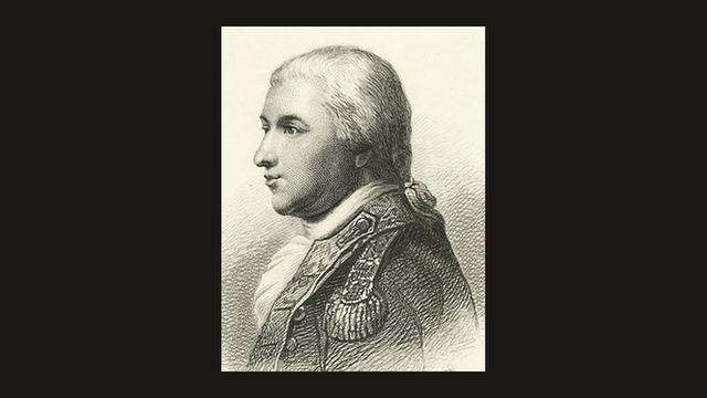 Tench Tilghman, frontispiece engraving from Samuel Harrison's 1876 memoir. Not a photograph; he died in 1786.