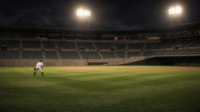 Triple-A baseball night game under stadium lights